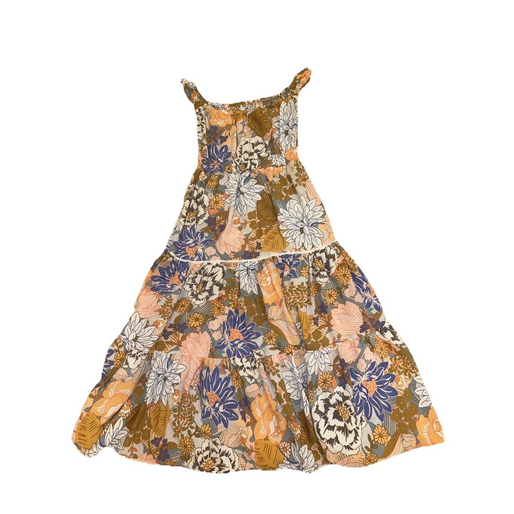 Abel the Label Floral Print Smocked Off / On Shoulder Tiered Midi Dress Size S